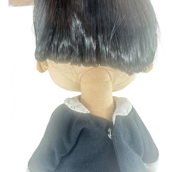 Hand Made Gothic Wednesday Doll Fabric Plush Hand Painted Button Joints OOAK - Picture 10 of 12